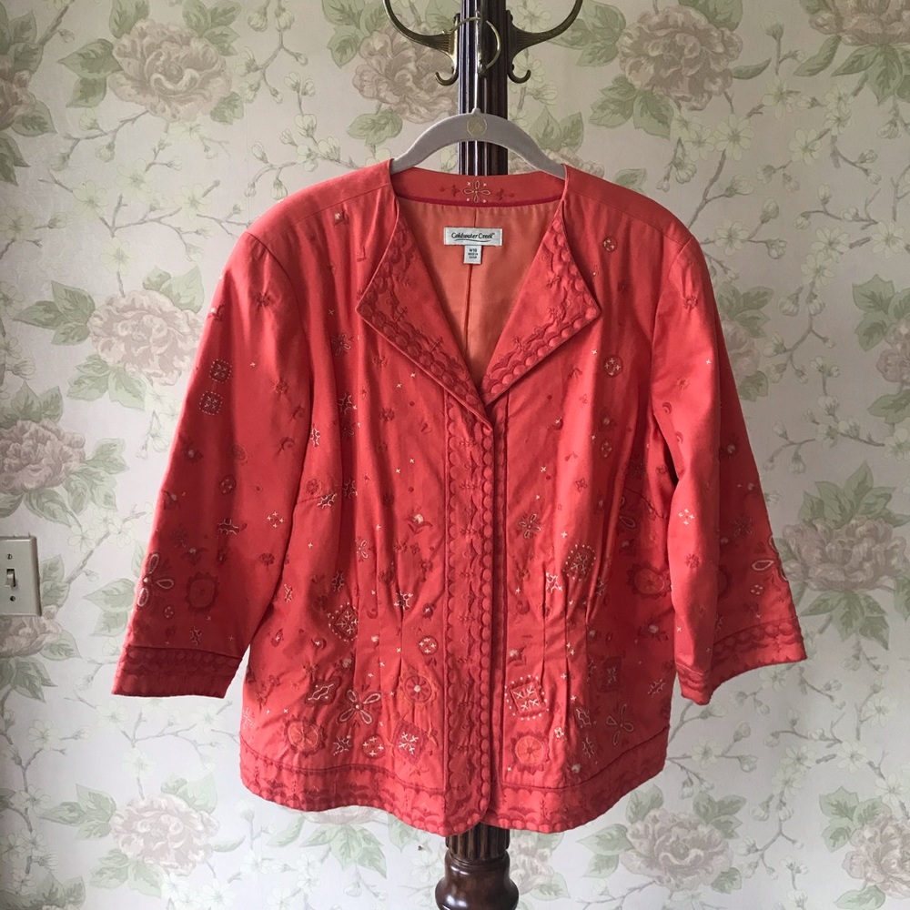 Orange Embroidered Coldwater Creek Jacket